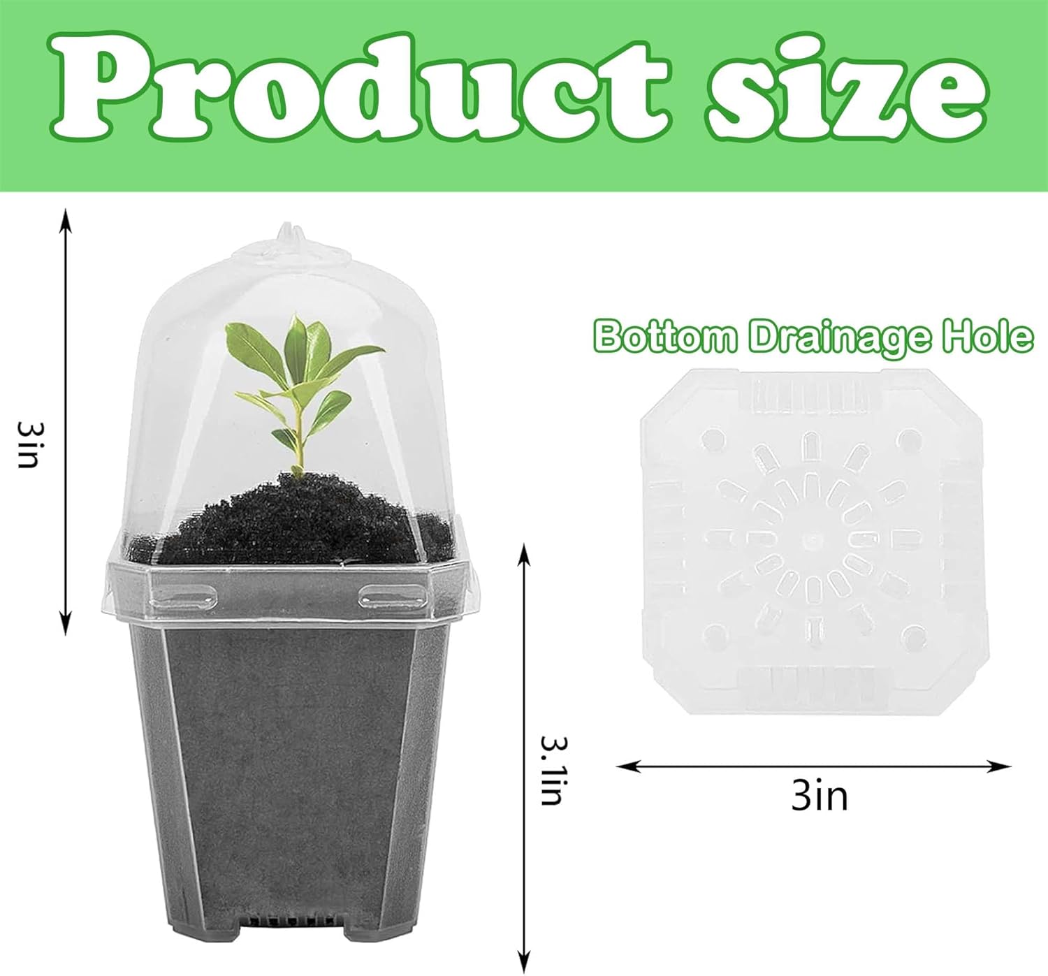 10 PCS Clear Plant Nursery Pot - Plastic Dome Clear ulasan dan harga