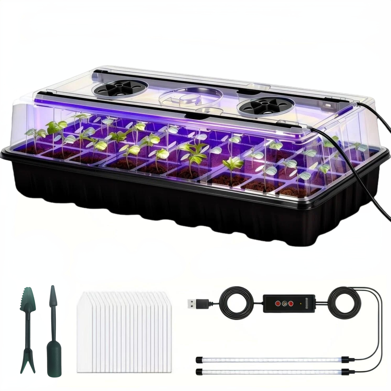 36-Cell Seed Starter Tray w/ G - Humidity Dome Kit ulasan dan harga