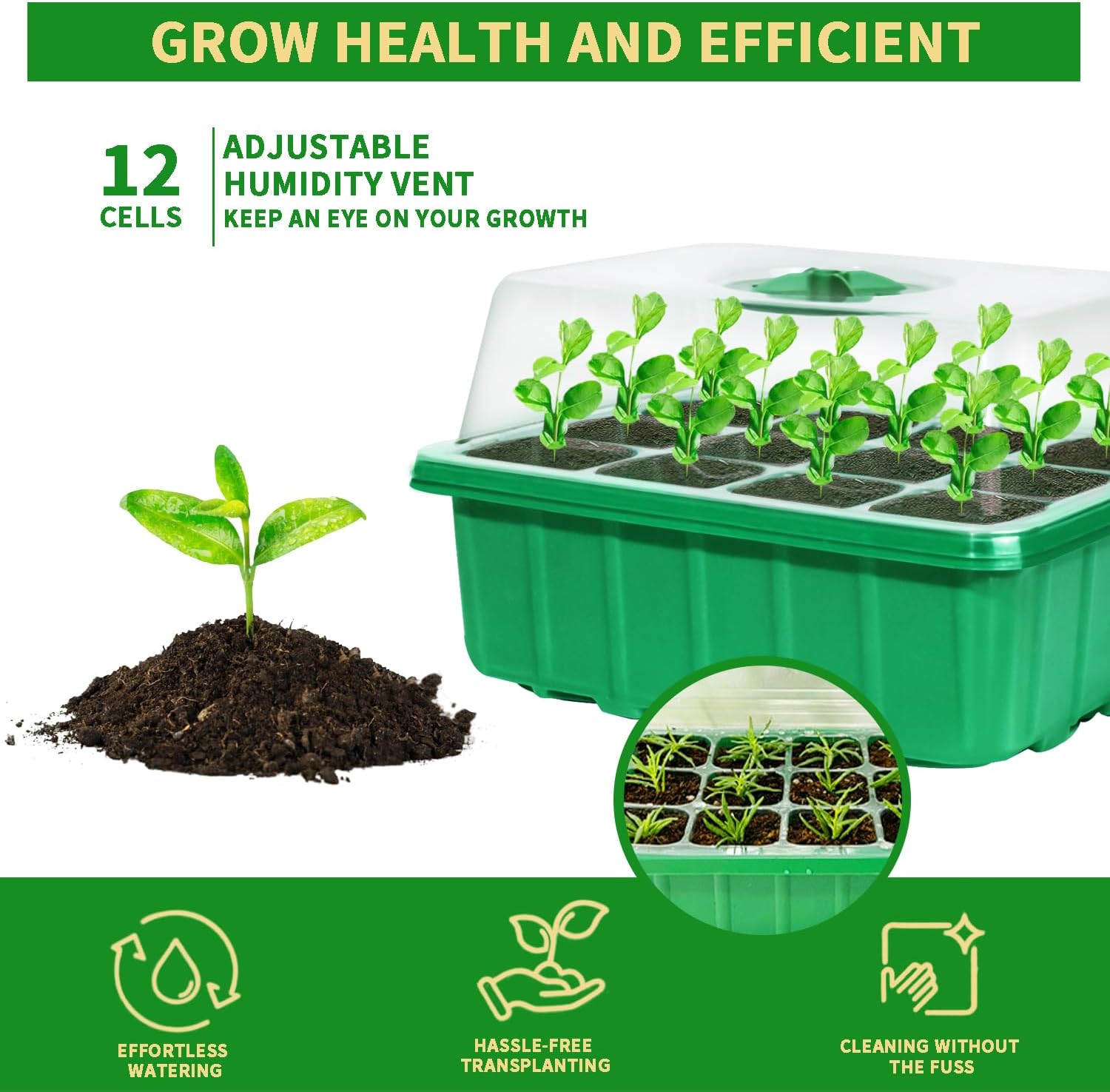 5-Pack Seed Starter Tray Kit w - Humidity Dome Kit ulasan dan harga
