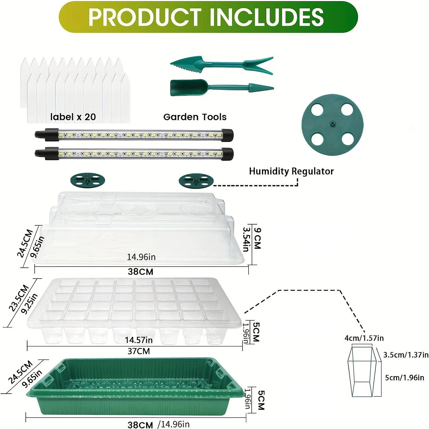 4-Pack Seed Starter Tray Kit 1 - Humidity Dome Kit ulasan dan harga