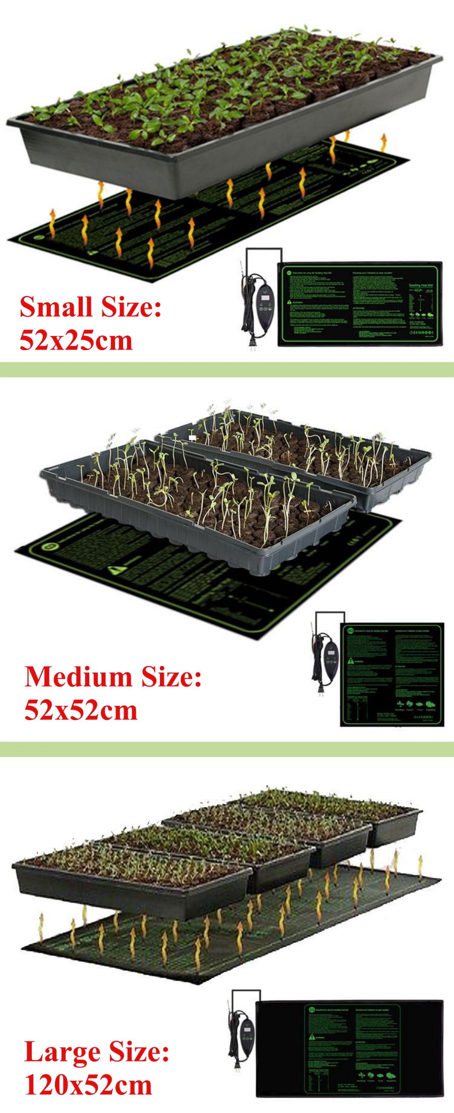 3 Sizes Upgrade Seedling Heat  - Heat Mat Seedling ulasan dan harga