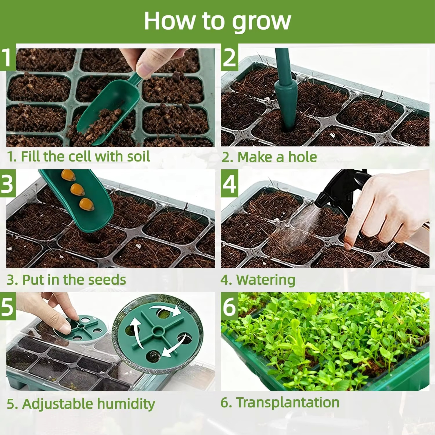 3Pcs Seed Starter Tray Mini Gr - Humidity Dome Kit ulasan dan harga