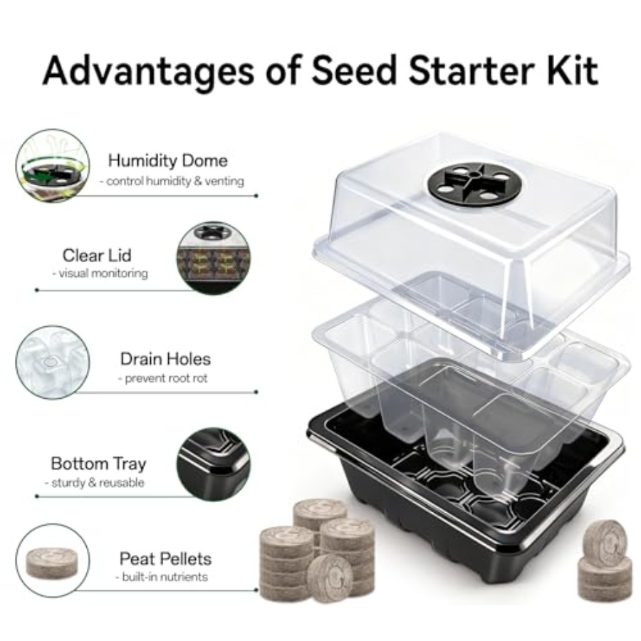 8 Pack Seed Starter Tray with  - Peat Pellet Tray ulasan dan harga