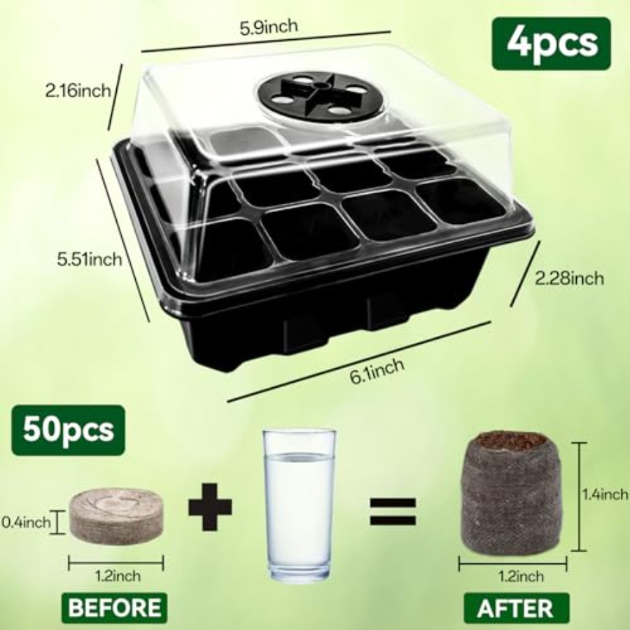8 Pack Seed Starter Tray with  - Peat Pellet Tray ulasan dan harga