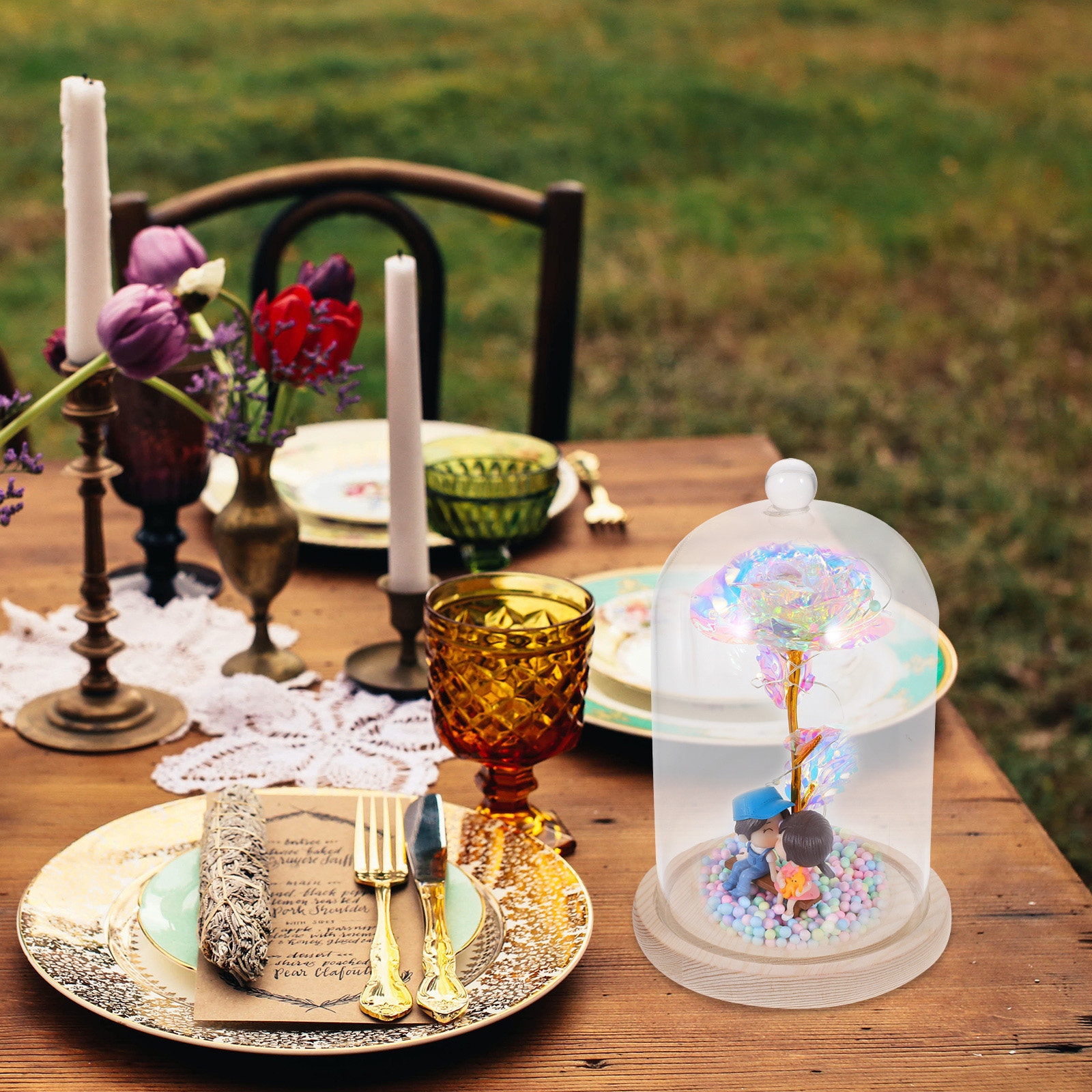 Glass Dome Display Case with B - Plastic Dome Clear ulasan dan harga
